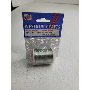 1990's vintage Westrim Crafts 24 gauge bead wire silver 24 yrds new
